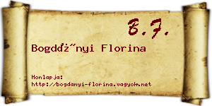 Bogdányi Florina névjegykártya